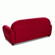 Canapé fixe club 3 places en velours rouge - design vintage anglais - fabrication italienne_2