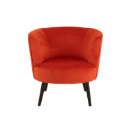 Fauteuil Dulzura - Structure en bois antique et textile orange - L80 x H75 x P70 cm_2