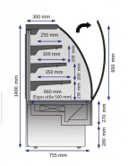 Vitrine pour pâtisserie et snacking - Froid ventilé, Eclairage LED, Coloris RAL 9005 - Référence: SIENA 2400_2