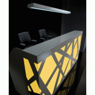 Banque d'accueil lumineuse Zig Zag avec accès PMR - MDD - Droite, Blanc, 260_2