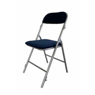 Chaise pliante accrochable - NOZZE - Velours non feu AM18 - Piétement acier traité anticorrosion_2
