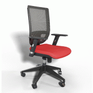 Siège de bureau Tertio avec dossier résille - Sokoa - Rouge, Noir, Réglable hauteur_2