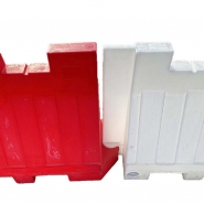 Séparateur de voie lestable - Polyéthylène haute densité - Lot de 9 - Rouge et blanc - Fabrication française_2