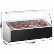 Vitrine réfrigérée avec service-arrière 250 x 98 cm et réserves réfrigérées_2