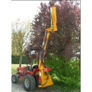 Taille-haie professionnel avec bras télescopique et plateaux électromagnétiques