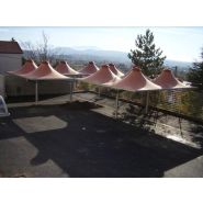 Préau pour école primaire UNO - 25 m² sur poteau déporté en acier galvanisé_2