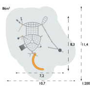 Structure multi-jeux pour enfants 5 à 12 ans - Agito Flow gris - Hags 8002212 - Fondation à enterrer_2