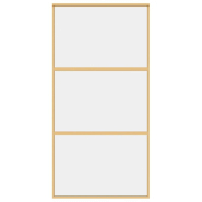 Vidaxl porte coulissante doré 102,5x205cm verre esg clair et aluminium 155150_2