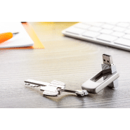 Clé USB pliable en métal avec porte-clés - 4/8/16/32 GB - USB 2.0 - couleur argenté_2