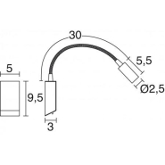 Applique murale LEIDEN LED - Coloris nickel satin - Interrupteur avec prise USB - Acier - IP20 - Blanc chaud 3000K_2