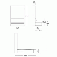 Armoire lit escamotable Houdini Slash 140 blanche mate avec canapé tissu tweed beige - cadre ultra plat et fabrication européenne_2