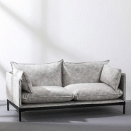 Canapé Makky gris clair + table Boreal - 2 places_2