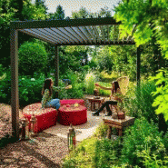Pergola bioclimatique autoportée Ombréa® 3,6 x 3,6 m - anthracite_2