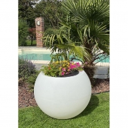 Pot de fleurs rond sphérique XXL lumineux Speranza 325L - finition grainée - intérieur/extérieur - Plast'Up Rotomoulage_2