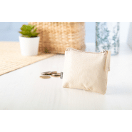 Porte-monnaie zippé en polyester 600D RPET - Labélisé RPET - Couleur rouge - 13g_2