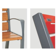 Banc public sobre et noble - bois, acier ou plastique recyclé - SILAOS_2