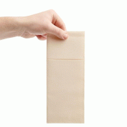 Serviettes pochettes Airlaid Fiesta Recyclable Premium Tablin crème 48x40cm (lot de 400)_2