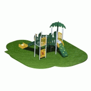 Structure de jeux 2 tours Oasis - OA21203I - Capacité 12 enfants, Toboggan, Mur d'escalade_2