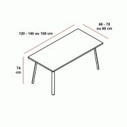 Bureau individuel Ogi A - MDD - Blanc 9010, Blanc, 120 x 60 cm_2