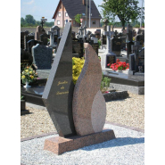 Jardins du souvenir - Les Stèles - Stèle double flamme en granit massif, personnalisable_2
