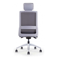 Siège opérateur Créa Premium Blanc - Référence 9499 SB A - Dossier résille grise et mécanisme synchrone_2