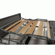 Canapé hôtellerie DIVANO convertible - système express sommier lattes RENATONISI - tissu gris platine_2