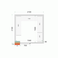 Chambre froide positive CRPF2121 Blanc 2100 x 2100 x 2200 mm TEFCOLD_2
