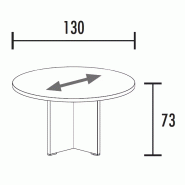 Table de réunion ronde diamètre 130 cm So Cadix_2