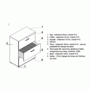 Armoire moyenne avec 3 tiroirs pour dossiers suspendus. - MDD - Cacao, Gris aluminium_2