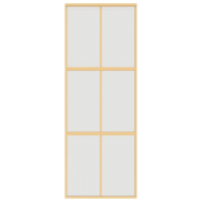 Vidaxl porte coulissante doré 76x205 cm verre esg dépoli et aluminium 155157_2