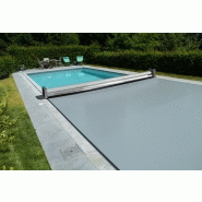 Abri piscine plat silver / télescopique / motorisé / en pvc