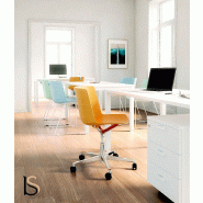 Siège de réunion Mork avec pied en métal. - Beige