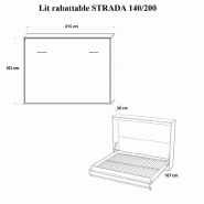 Armoire lit horizontale escamotable STRADA-V2 taupe mat - Couchage 140x200 cm - Ultra plate et gain de place_2