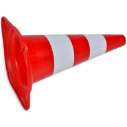 Vidaxl cône de signalisation réfléchissant 10 pcs 50 cm rouge et blanc 141818_2