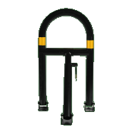 Barrière de parking individuel SPM4 GAMME PRO - bandes réfléchissantes jaunes, cadenas inclus_2