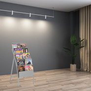 Présentoir Black-Line® 5 cases gris-alu - Capacité 5 cm par niveau - Réf : 345110_2