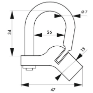Cadenas d'artillerie 29 à talon coudé - anse acier triangle 5 mm - corps laiton massif - Thirard_2