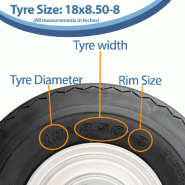 Pneu pour voiturette de golf 18x8,50-8, 4 plis, pour quad tout-terrain sur jante blanche – Wanda P509_2