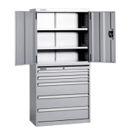 Sur-meuble pour caissons Uniworks - ESM900 - 2 portes à fermeture centralisée - Charge 150 kg par tablette_2