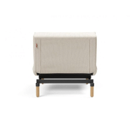 Innovation Living - Fauteuil-lit convertible Splitback Stem 90x115 cm - Pieds obus chêne naturel - Tissu bouclé Off White_2