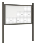 Vitrine extérieure peinte 75 sur poteaux - Affichage simple face - Taille de 8 à 30 A4 - Plexi chocs - Fabrication Française_2