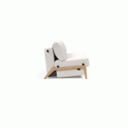 Canapé design convertible Cubed Wood 02 - Innovation Living - 200x140 cm - Tissu Vivus Dusty Off White_2