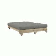 Banquette convertible Fresh Pin - coloris gris - couchage 140x200 cm - pin massif & matelas futon_2