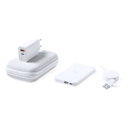 Set chargeur USB - Étui similicuir zippé avec Powerbank 4000 mAh et chargeur sans fil intégré_2