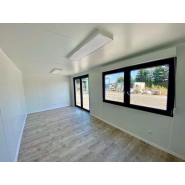 Module bureau 18 m² clé en main - Isolation performante - Menuiseries double vitrage - Sol PVC aspect bois - Électricité complète avec chauffage intégré_2