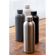 Gourde isotherme - double paroi en acier inoxydable recyclé - 500 ml - couleur noire_2