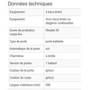 119265W - Armoire de sécurité coupe-feu 90 minutes EN 14470-1, 4 bacs-tiroirs, charnières à droite_2