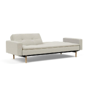 Canapé design Dublexo Stem avec accoudoirs - Convertible lit 115x210 cm - Pieds chêne - Tissu Mixed Dance Natural_2
