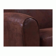 Fauteuil Club Buffalo en microfibre vintage marron - style rétro et confort exceptionnel_2