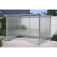 Abris fumeurs - Toit plat pente arrière - Série AP - Sur mesure - Options et dimensions personnalisables_2